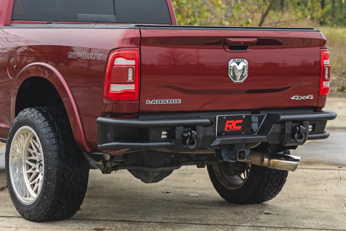 Ram 3500 Rear Bumper - Rough Country - Tubular - Textured Black - '10-'25